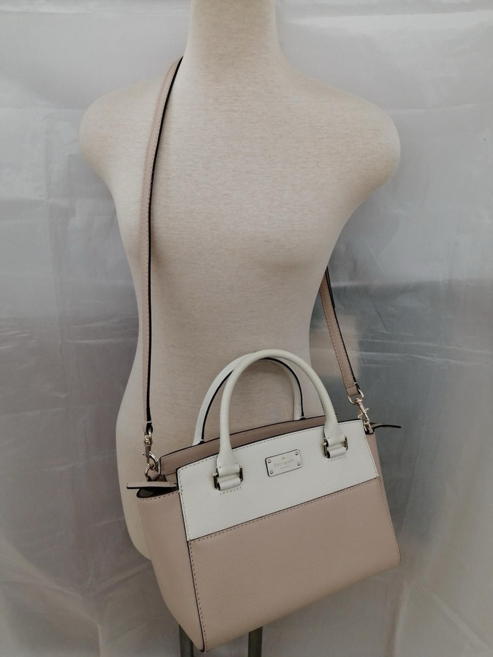 kate spade grove street Two-Tone Satchel in Light Pink and Cream